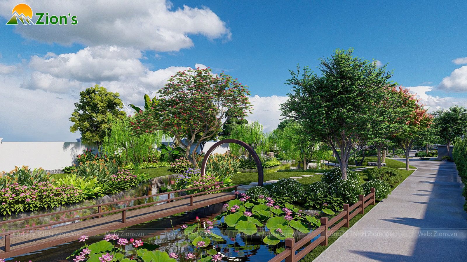 Thiết kế cảnh quan nhà vườn 9000m2 - zions landscape